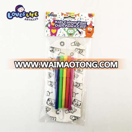 High quality durable non-woven eco-friendly painting custom zipper pencil bag